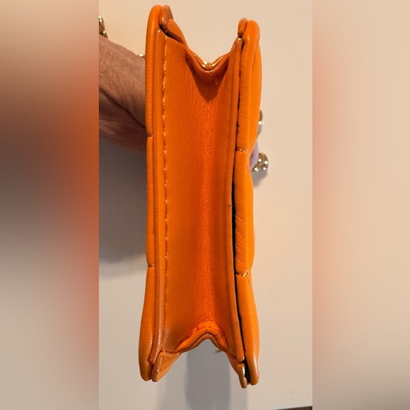 H.O.W House Of Want Small Vibrant Orange Crossbody Handbag Snap Closure - Picture 7 of 14